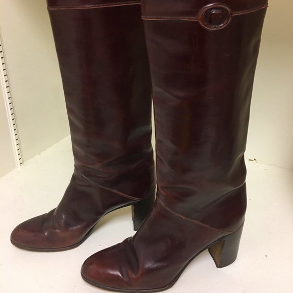 TANINO CRISCI Shoes - TANINO CRISCI BROWN LEATHER KNEE HIGH HEEL BOOTS